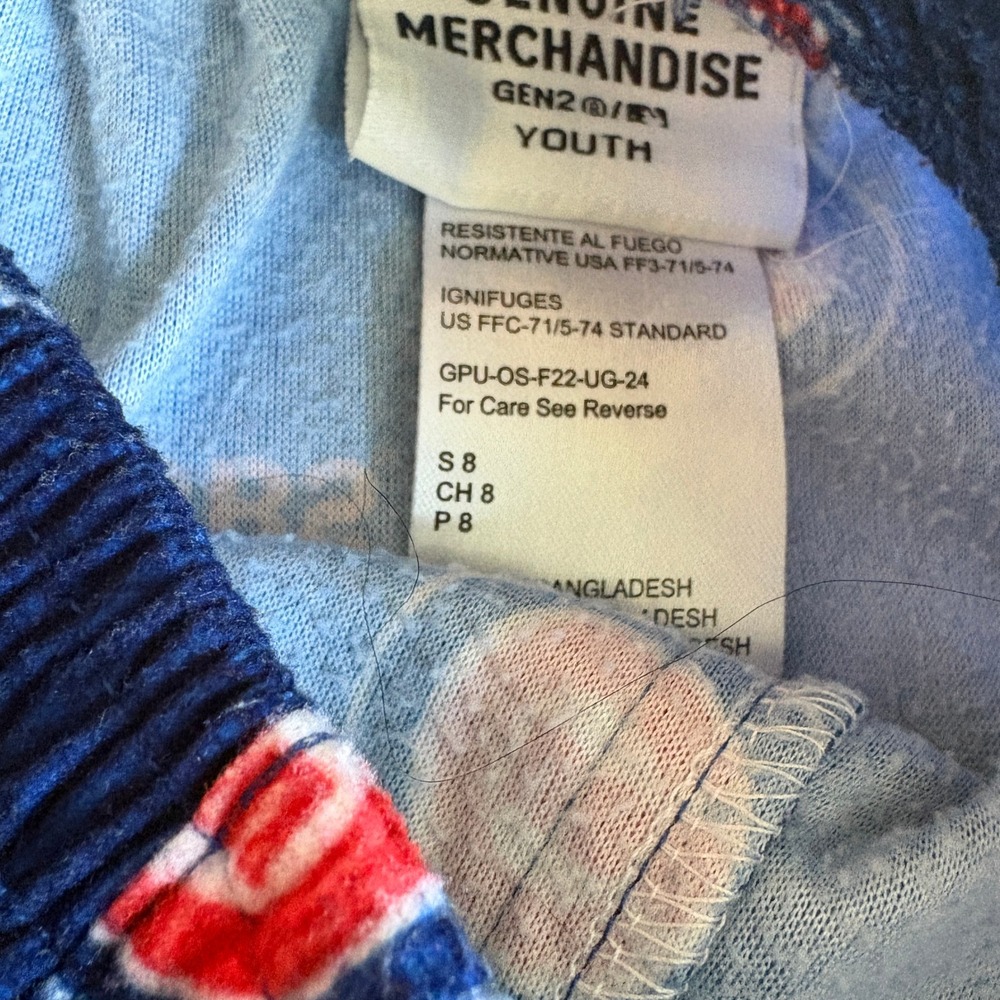 MLB Chicago Cubs Youth Fleece Pajama Pants Blue Red Logo Print Size 8 S Kids - Picture 3 of 6